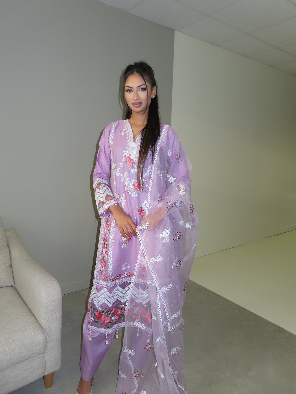 Lilac shalwar kameez