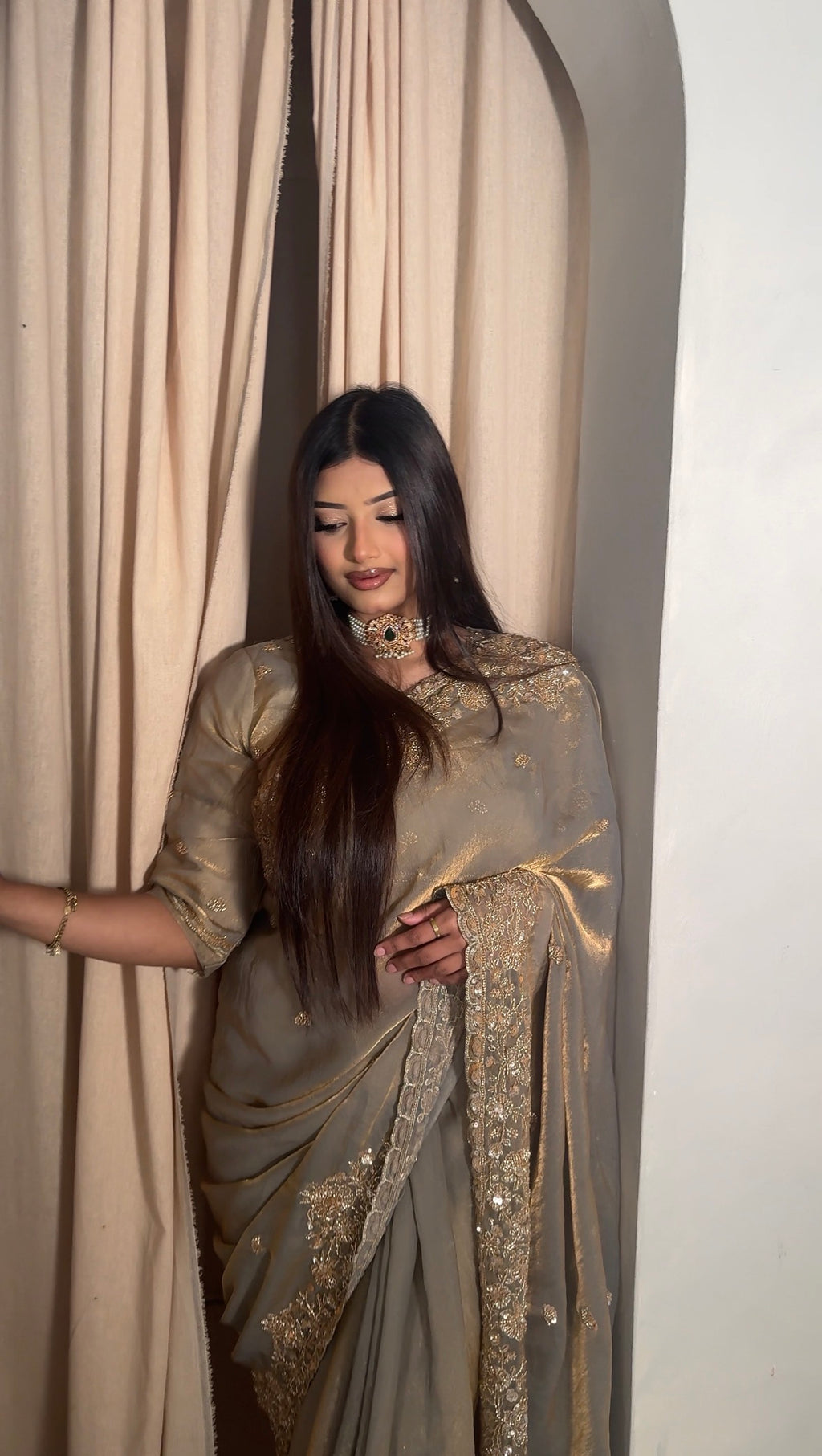 Premium Janan silk handwork saree