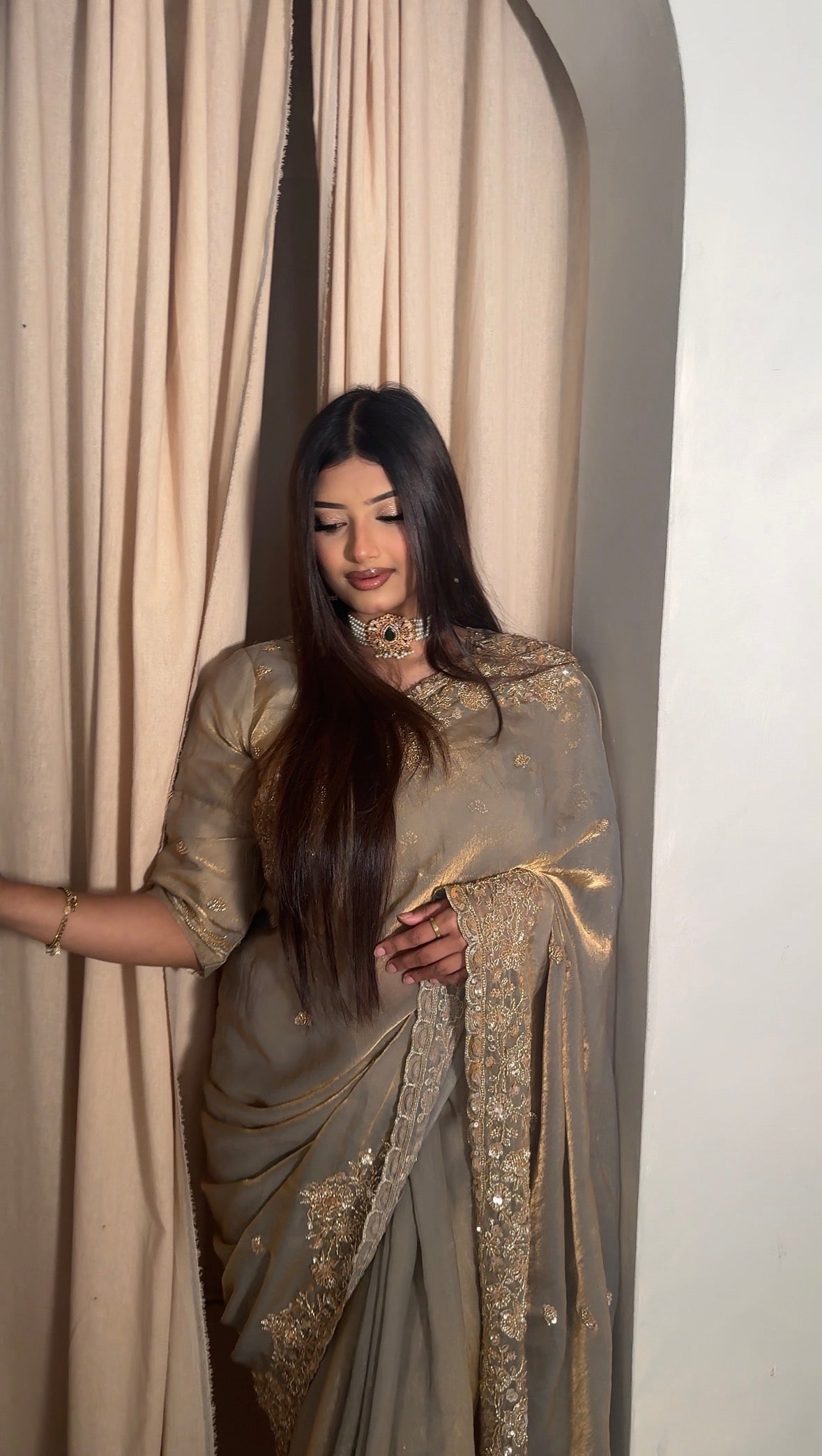 Premium Janan silk handwork saree