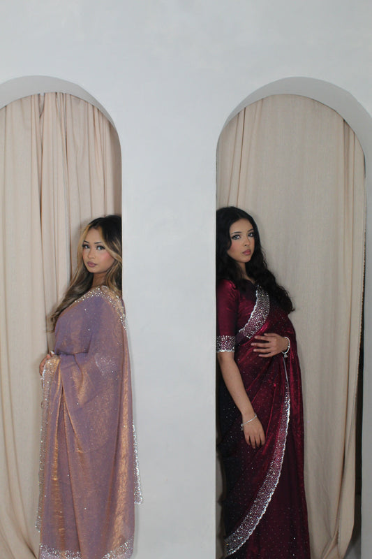 Elegant two toned janan silk saree