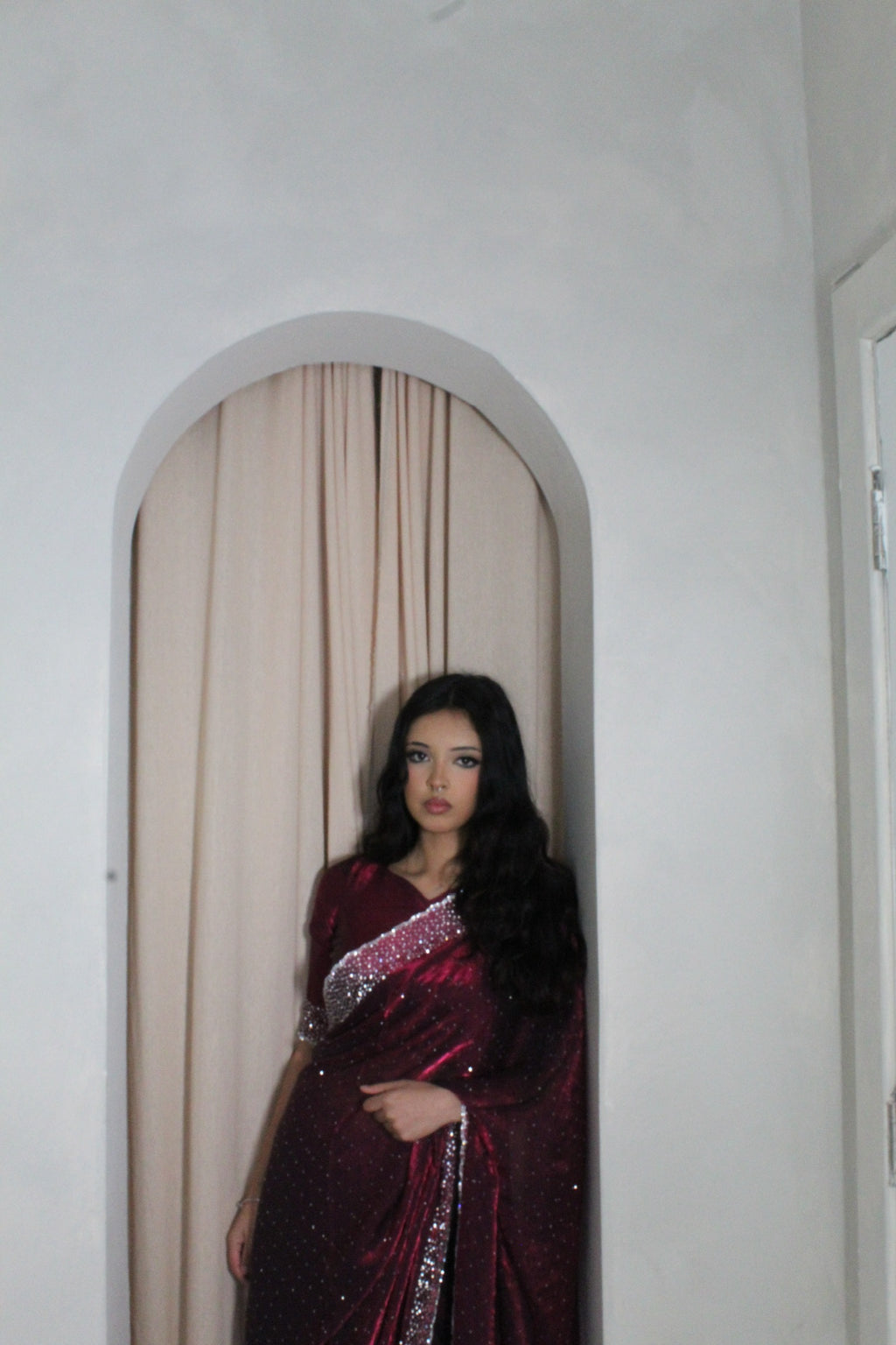 Elegant two toned janan silk saree