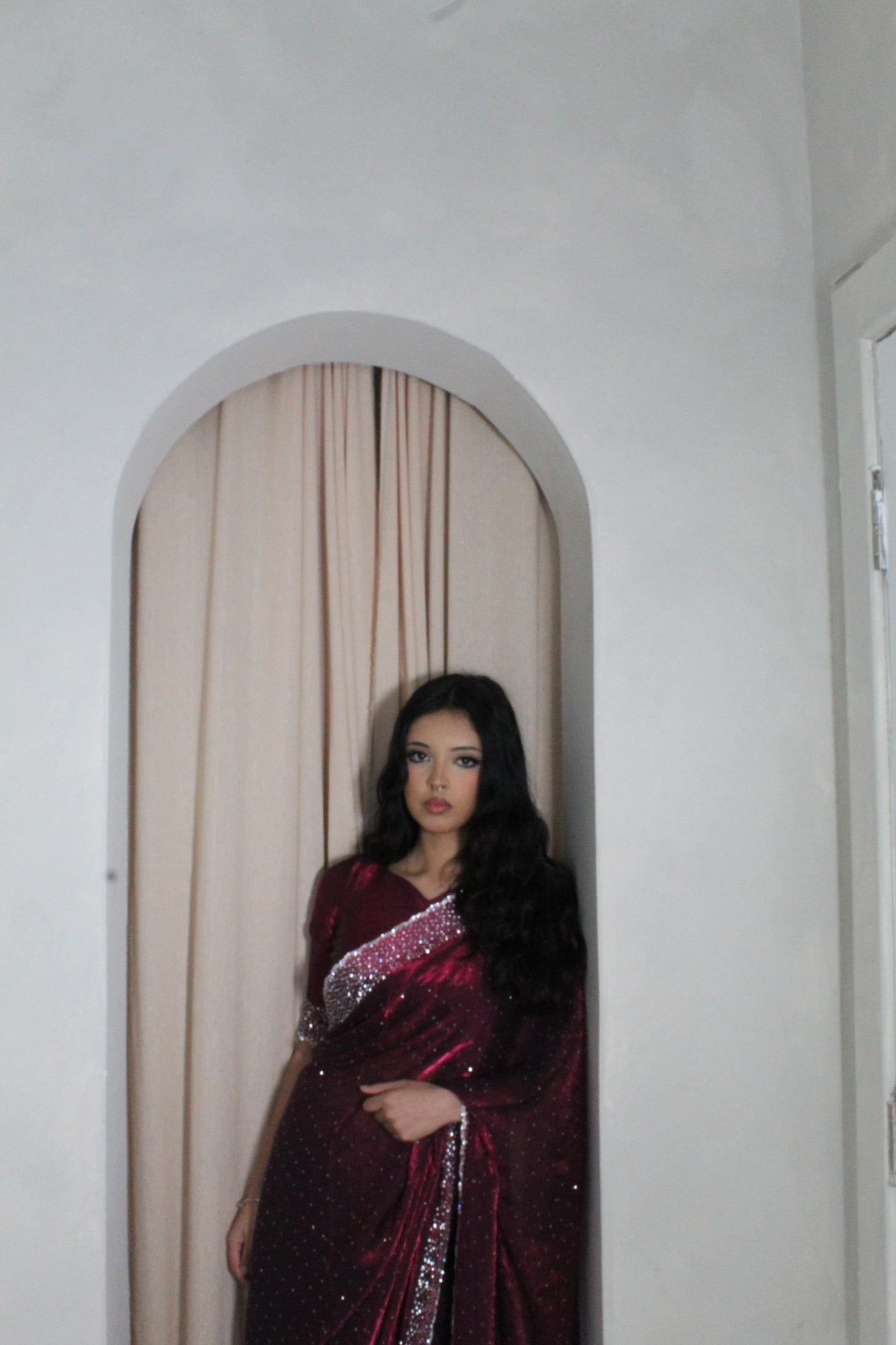 Elegant two toned janan silk saree