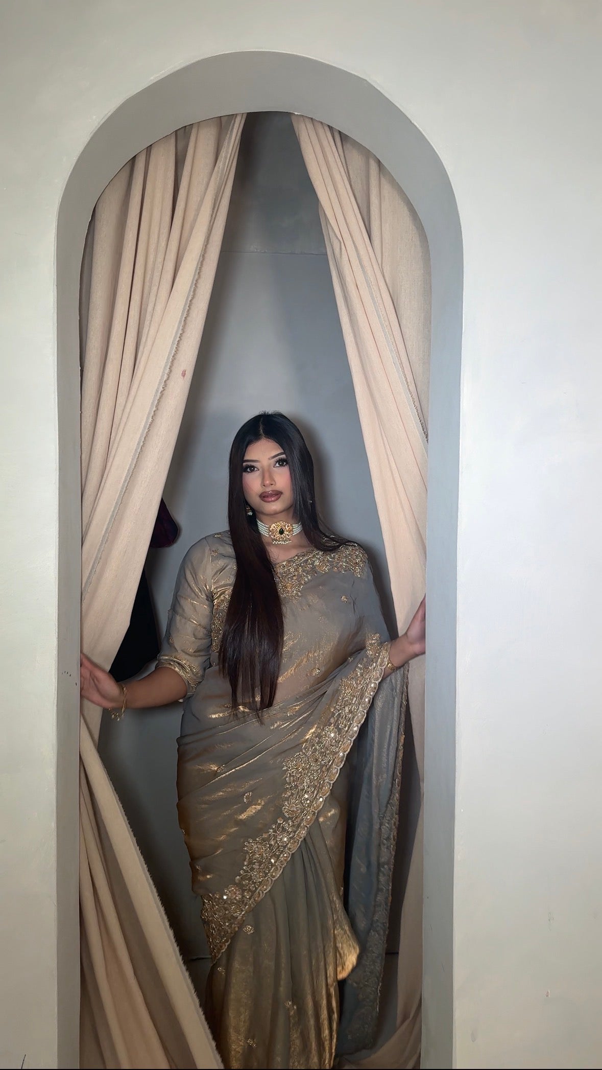 Premium Janan silk handwork saree
