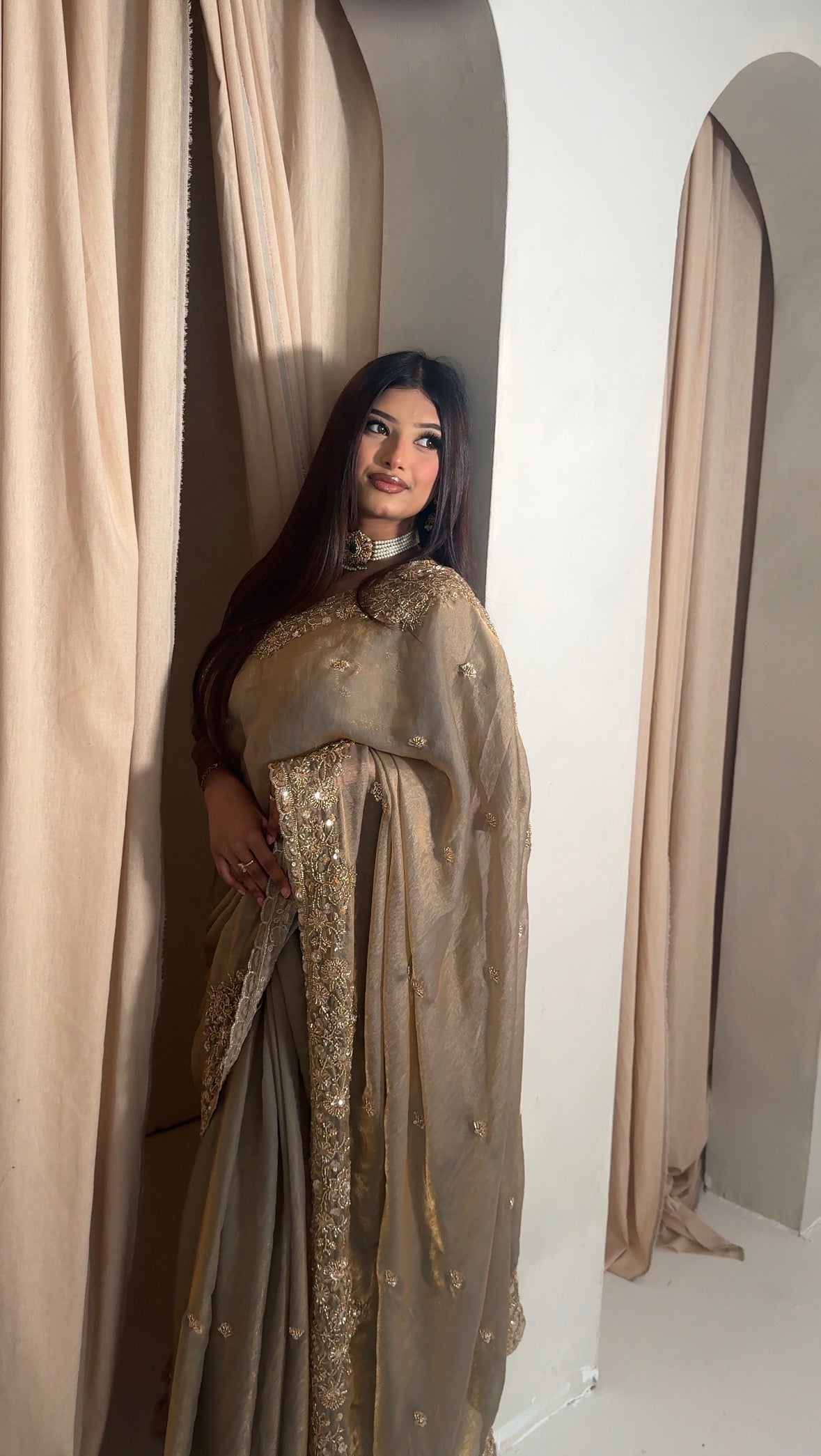 Premium Janan silk handwork saree