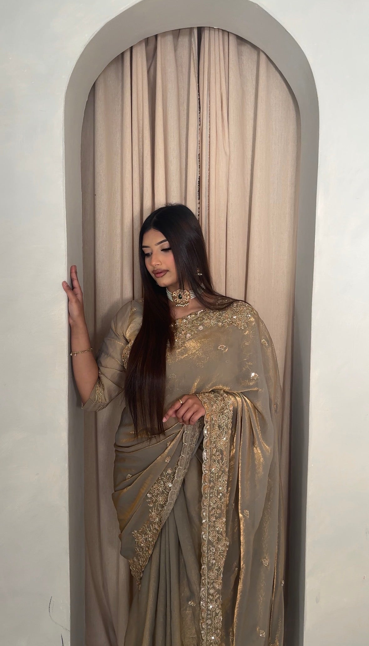 Premium Janan silk handwork saree