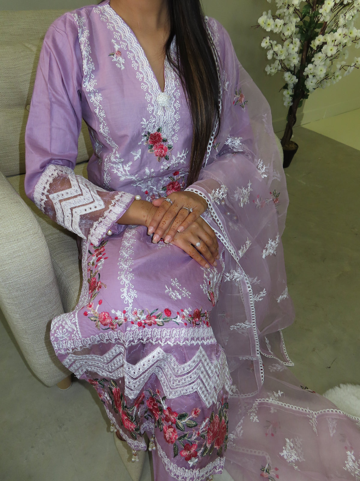 Lilac shalwar kameez